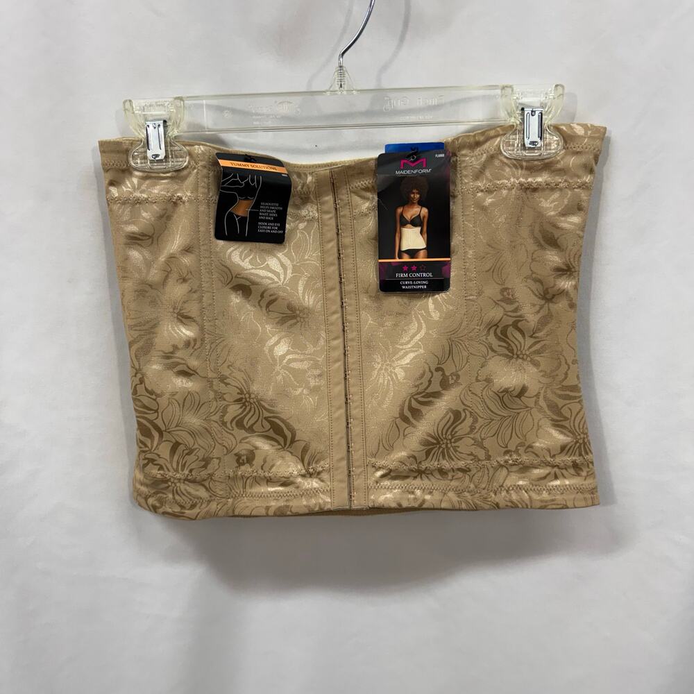 Maidenform Firm Control Curve Loving Waistnipper Nude Floral Jacquard NWT XL
